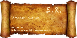 Sponga Kinga névjegykártya