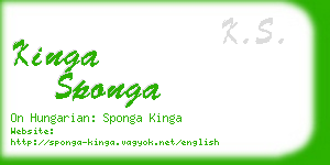 kinga sponga business card